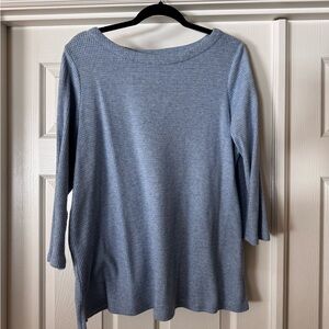 Women's Blue Waffle Knit Top